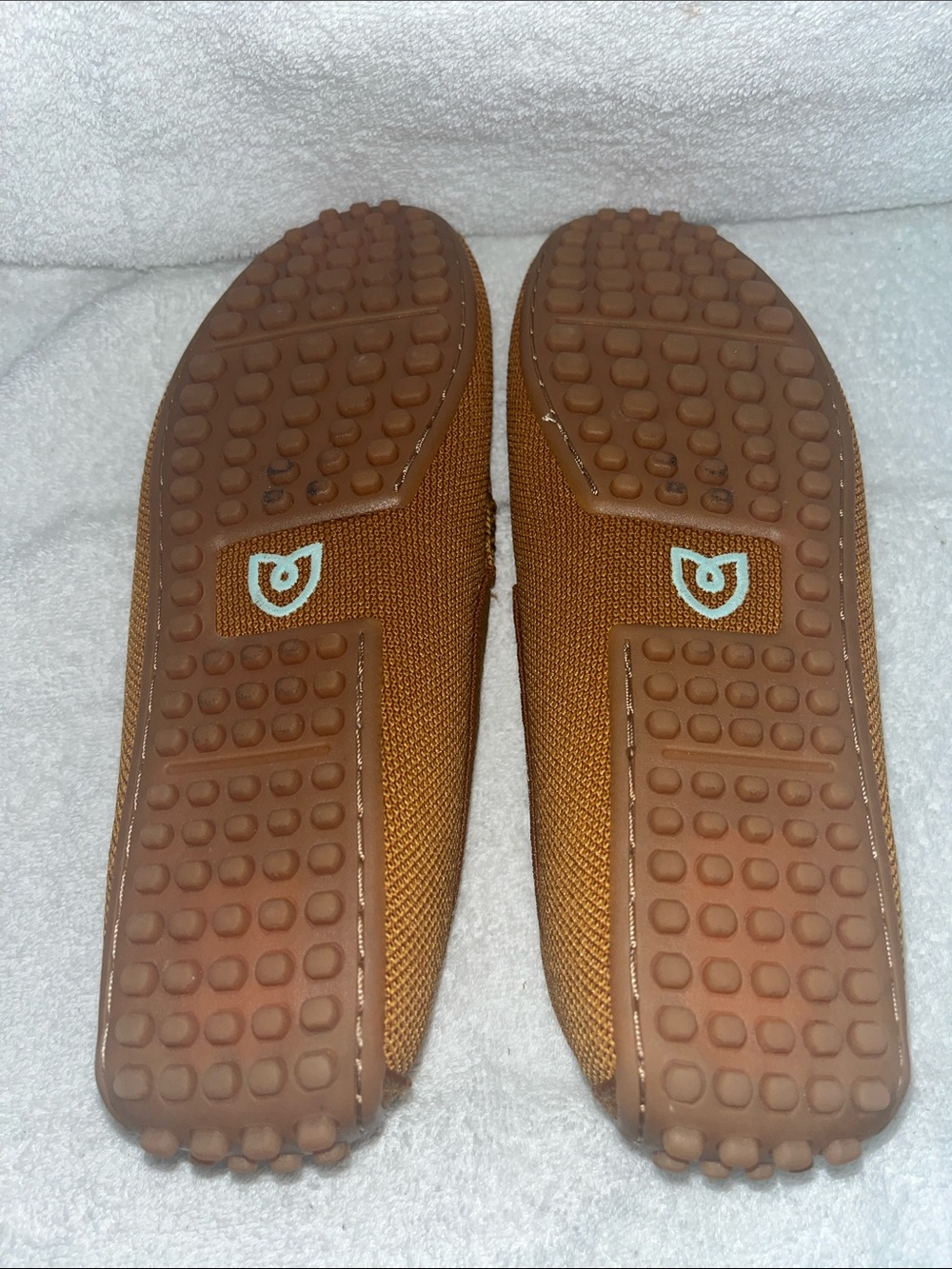 Rothy's Tan Knit Loafer with Teal Insole - Picture 8 of 8